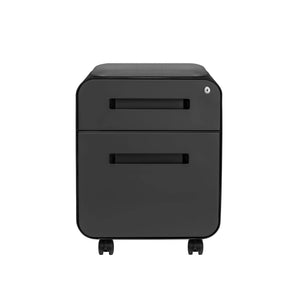 2-Drawer Mobile File Cabinet with Cushion Seat