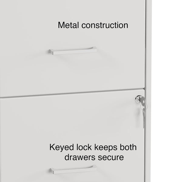 2-Drawer Lockable Metal Vertical File Cabinet with Casters