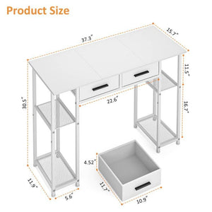 Computer Desk with Drawers and Storage Shelves