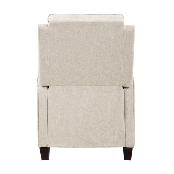 Push Back Recliner Chair – Fabric Upholstered, Solid Wood Frame