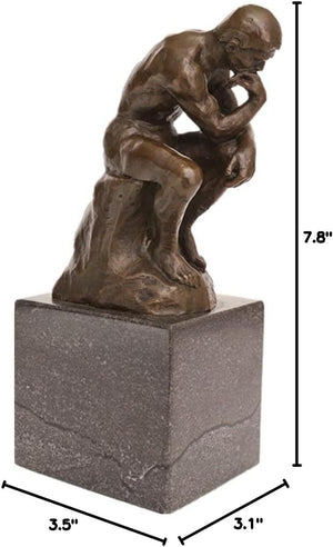 Bronze Thinker Sculpture - Classical Philosophy Statue