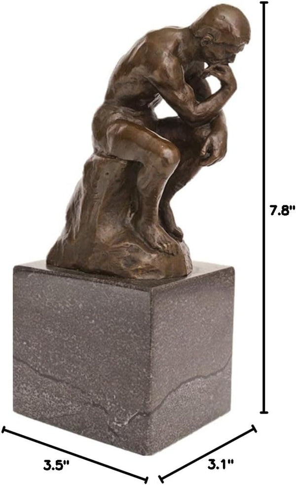 Bronze Thinker Sculpture - Classical Philosophy Statue