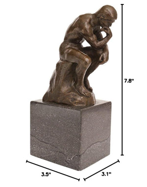 Bronze Thinker Sculpture - Classical Philosophy Statue