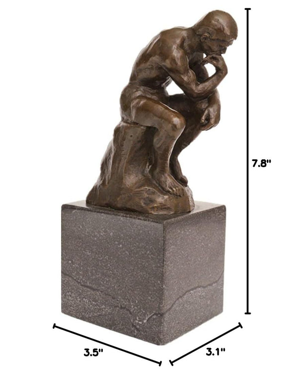 Bronze Thinker Sculpture - Classical Philosophy Statue