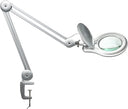 LED Magnifying Lamp with Clamp, 5-Inch Glass Lens & Swing Arm