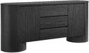 71-Inch Oval Wood Grain Sideboard with Doors and Drawers