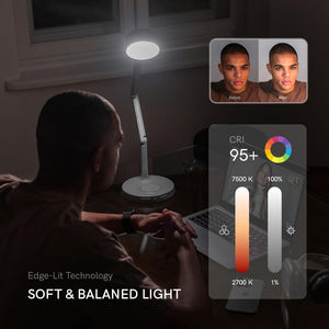 Cordless LED Desk Lamp with Red Light Mode & Wireless Charger