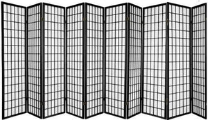 10-Panel Shoji Room Divider – Black