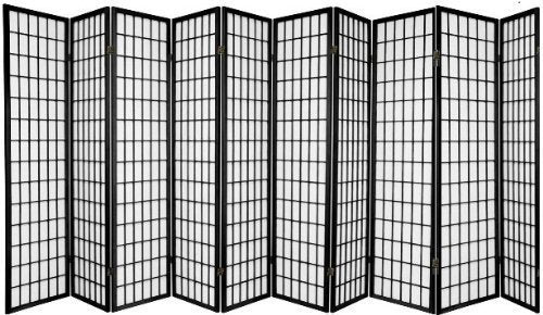 10-Panel Shoji Room Divider – Black