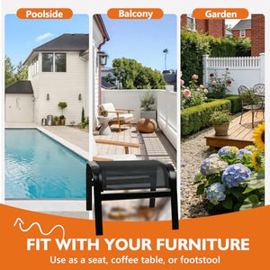 Outdoor Ottoman Footrest Set of 2