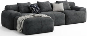 L-Shaped Modular Sectional Sofa with Ottoman