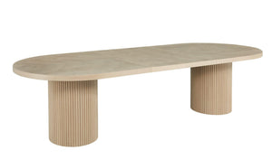 Extendable Oval Dining Table with Double Pedestal Base