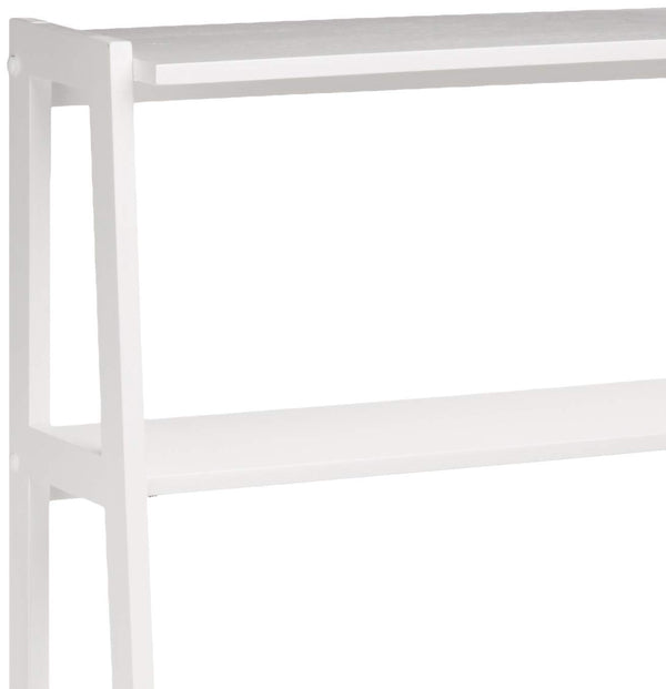 5-Tier Rubberwood Ladder Bookshelf, Freestanding Storage Organizer