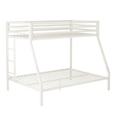 Twin Over Full Metal Bunk Bed with Ladder and Guardrail