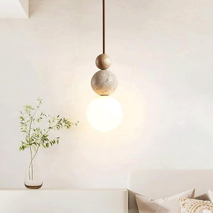 Stone & Glass Pendant Light – G9 Hanging Ceiling Lamp