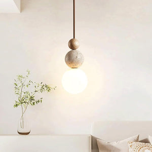 Stone & Glass Pendant Light – G9 Hanging Ceiling Lamp