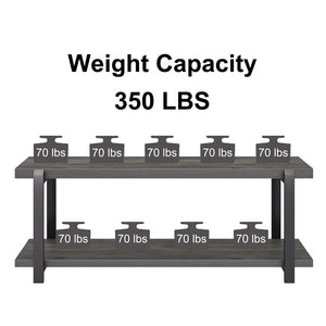 Industrial Entryway Bench with Shoe Storage – 47 Inch