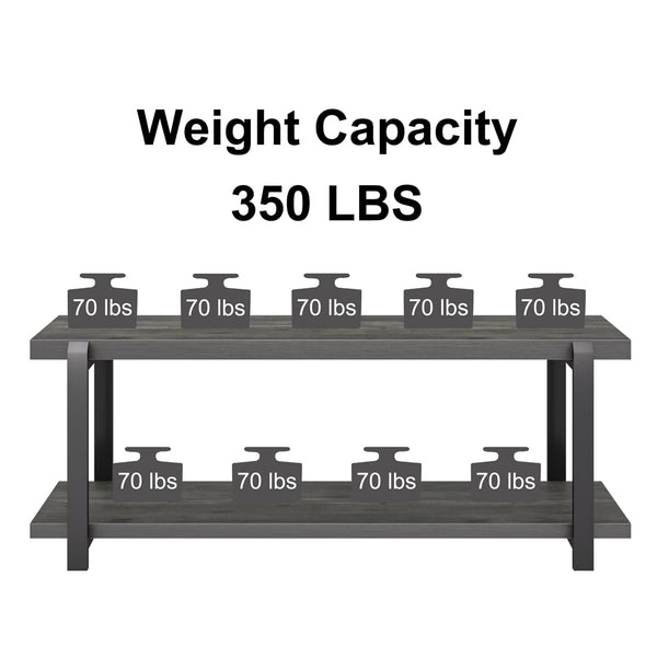 Industrial Entryway Bench with Shoe Storage – 47 Inch