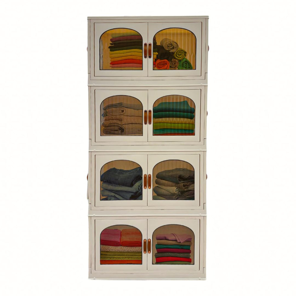 120QT Stackable Storage Bins with Lids and Wheels – 4 Pack