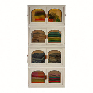 120QT Stackable Storage Bins with Lids and Wheels – 4 Pack