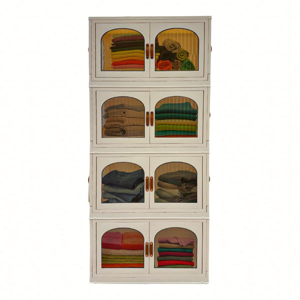 120QT Stackable Storage Bins with Lids and Wheels – 4 Pack