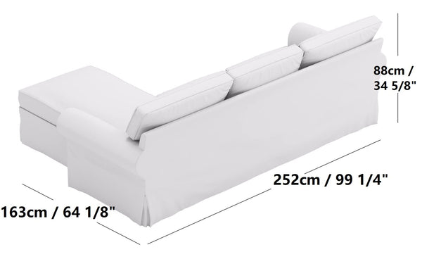 Loveseat with Chaise Slipcover – Cotton Replacement Cover