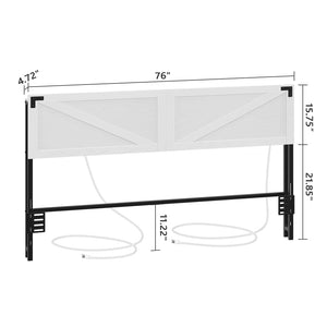King Size Headboard with LED Lights and USB Charging Ports