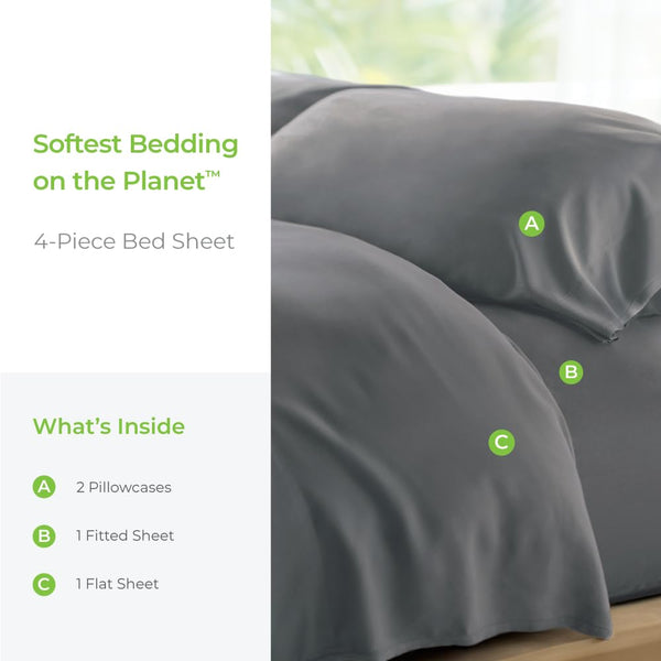 Bamboo Sateen Sheet Set – 4-Piece Lyocell Bedding