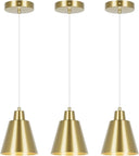 Industrial Pendant Lights 3-Pack – Adjustable Metal Ceiling Fixtures