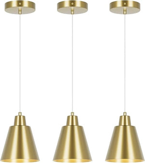 Industrial Pendant Lights 3-Pack – Adjustable Metal Ceiling Fixtures