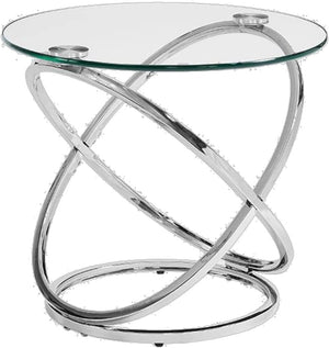 3-Piece Chrome & Glass Occasional Table Set