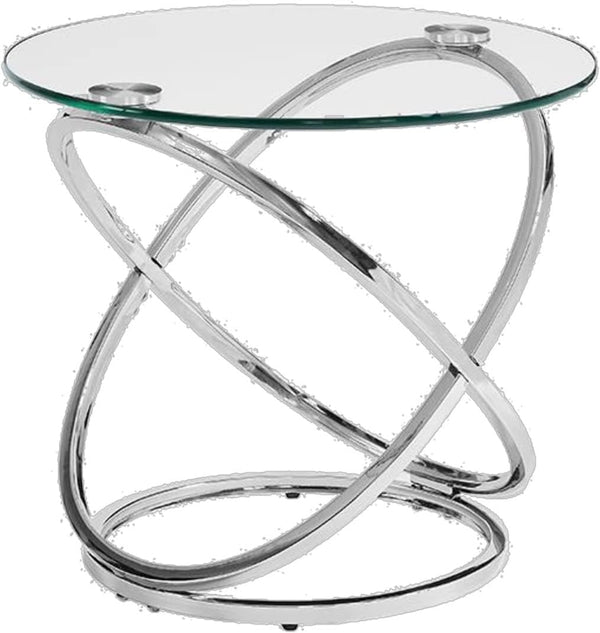 3-Piece Chrome & Glass Occasional Table Set