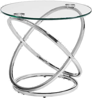 3-Piece Chrome & Glass Occasional Table Set