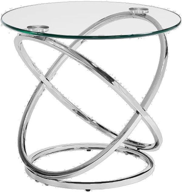 3-Piece Chrome & Glass Occasional Table Set