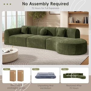 140" Curved Sectional Sofa Set – 7-Seat Modern Cloud Couch with Chaise Lounge