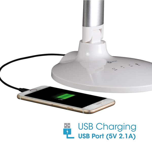LED Desk Lamp with Voice Control & USB Charging