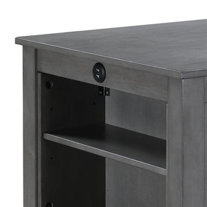 3-Piece Counter Height Dining Set with USB Charging & Storage Shelves