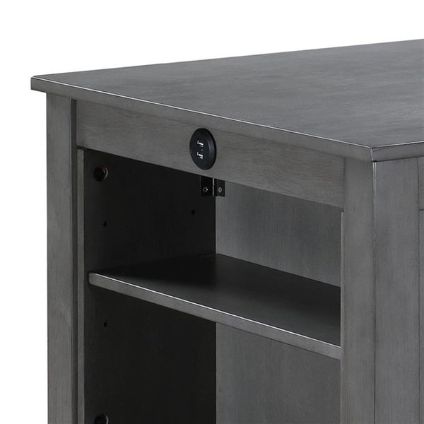 3-Piece Counter Height Dining Set with USB Charging & Storage Shelves