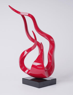 Abstract Flame Sculpture Figurine – Polyresin Table Decor Statue