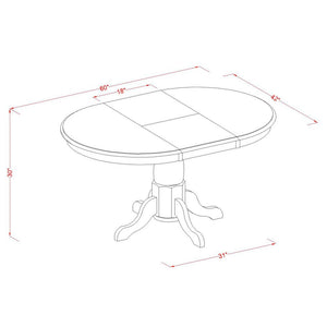 7-Piece Oval Dining Table Set with 6 Upholstered Chairs