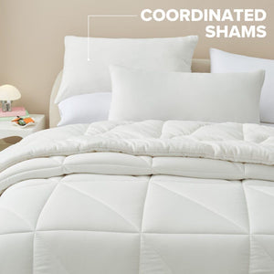 Reversible Comforter Set with Down Alternative Fill & Pillow Shams
