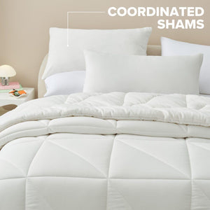 Reversible Comforter Set with Down Alternative Fill & Pillow Shams
