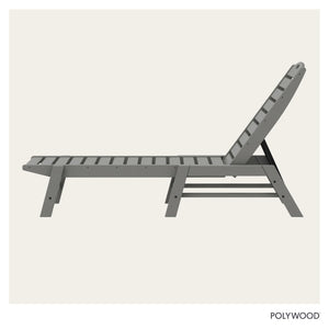 Nautical Patio Chaise Lounge – Slate Grey