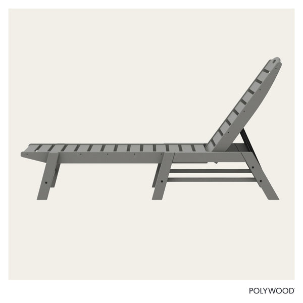 Nautical Patio Chaise Lounge – Slate Grey