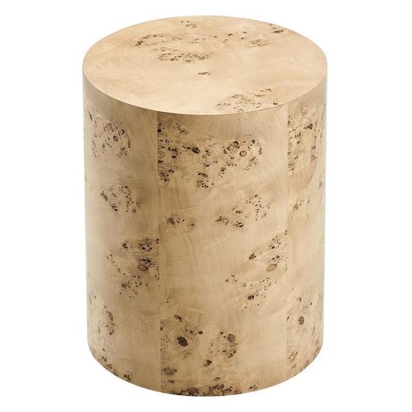 Round Burl Wood Side Table