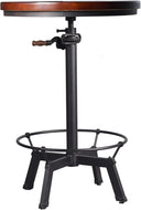 Adjustable Height Round Bar Table – Industrial Swivel Pub Table