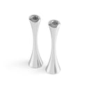 Spiral Candlestick Holders Set of 2 – Polished Metal Taper Candle Holders