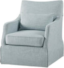 Skirted Swivel Accent Chair with Lumbar Pillow