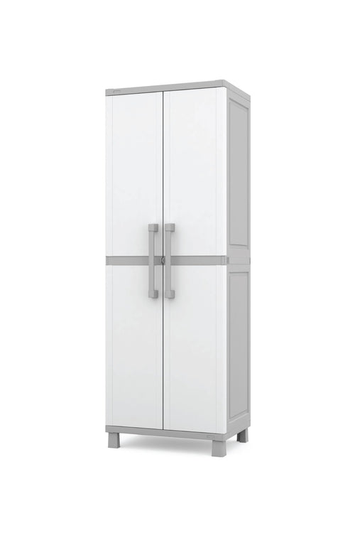 5-Shelf Resin Storage Cabinet with Lockable Doors