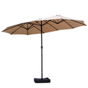 15ft Double-Sided Rectangular Patio Umbrella with Base & Stand